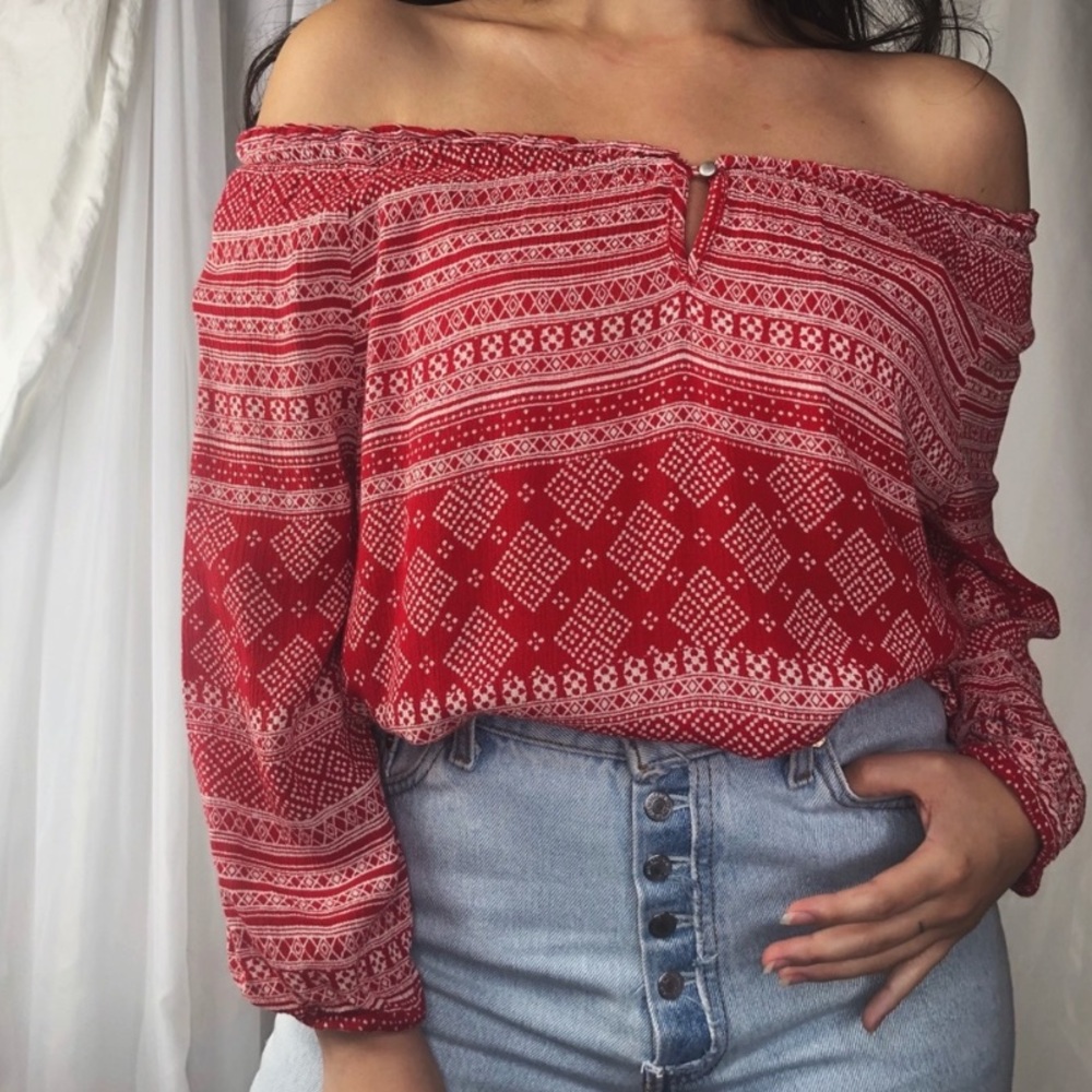 boho off-the-shoulder top